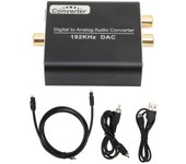 Convertidor de audio digital a analógico, adaptador de audio coaxial óptico digital a RCA analógico para TV y decodificador.