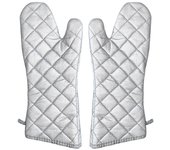 Guante de horno extralargo, guantes de cocina con forro de algodón, guantes de horno profesionales para hornear