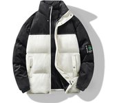 Abrigo acolchado de algodón de colores mixtos de invierno para hombre, nuevo abrigo acolchado de algodón grueso de talla grande falso de dos tendencias versión coreana M