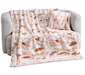 Manta gruesa de doble capa con estampado de imitación de pelo de conejo. 45×45cm（cushion cover）