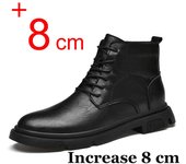 Botas de hombre, zapatos con alzas, tacones invisibles, 8 cm, 6 cm, zapatos con aumento de altura, botines de cuero de moda para hombre, mocasines para hombre, zapatos más altos 38
