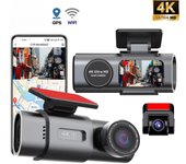 Cámara de salpicadero con doble lente 4K UHD para coche, grabadora de vídeo DVR con visión nocturna y GPS, Wi-Fi, caja negra para habitación, cámara de visión trasera 4K Dashcam 0G