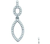 Les Trésors De Lily [L1154] - Pendentif Argent 'Sissi' blanc argenté - 28x9 mm blanco