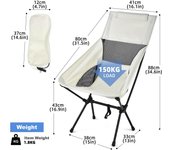 Silla plegable para acampar, silla ligera y portátil para mochilero, para barbacoas, Picnics y senderismo, 2 uds. 1 negro