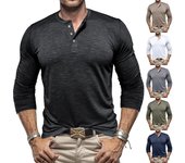 Camiseta de manga larga con cuello para hombre y mujer, estilo europeo y americano, de invierno L verde del ejército