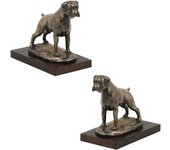Boxer, German Boxer III - dog figurine, statue on white marble, trophy for Art-Dog dog show exhibition marrón
