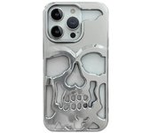 Estuche rígido de lujo con diseño de calavera hueca de color metálico con revestimiento mate para iPhone 14, 13, 12, 11 Pro Max, 15 Plus, funda moderna a prueba de golpes For iPhone 12 Pro