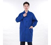 Abrigo de trabajo para mujer y hombre, con solapa, manga larga, puños elásticos, color liso, lavable, chaqueta de trabajo con bolsillo, botonadura sencilla, largo medio, ropa de abrigo XL