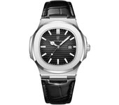 Reloj de pulsera cuadrado de lujo para hombre, con fecha, resistente al agua, luminoso, de cuero de alta calidad, de cuarzo.
