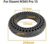 Neumático sólido antiexplosión de 10 pulgadas actualizado para rueda de scooter eléctrico Xiaomi M365 1S Pro Amortiguador de impacto Neumático de panal negro