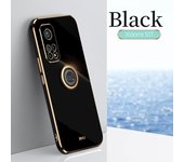 Funda de teléfono con soporte de anillo de parachoques cuadrado chapado para Xiaomi Mi 10t Pro 5G Mi10t Xiomi 10 T 10tpro Funda de soporte de silicona de lujo for mi 11 lite 4g