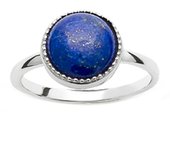 Bague Argent 'Cléopatra' lapis lazuli argenté (rhodié) - 11 mm 52 azul