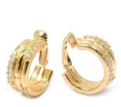 Les Trésors De Lily [M8989] - Pendientes de aro chapados en oro con clip 'Sissi' en oro blanco - 20x8 mm oro
