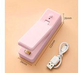 Máquina de sellado pequeña para el hogar, artefacto de sellado de bolsas de plástico portátil para aperitivos, Mini máquina de sellado de plástico 11.2*3.4*2.6cm color rosa