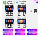 Radio de coche Android Auto Carplay para KIA Forte Cerato 2008-2014 Reproductor multimedia Unidad principal Estéreo Navegación GPS BT WIFI 2+32 GB 1+16GB,AT negro