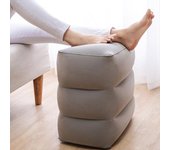 Reposapiés portátil de PVC para niños, almohada para dormir, cojín para piernas, suministros de viaje para adultos gris