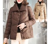 Abrigo acolchado para mujer, chaquetas cortas con relleno grueso para mujer, chaquetas de plumón ligeras de lujo para invierno L azul/verde