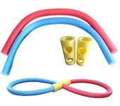 2 piezas de fideos de piscina con 2 conectores de 59 pulgadas de espuma hueca para piscina. Fideos de espuma.