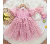 Vestido de princesa de hadas para niña verano 2025: Falda de gasa esponjosa para bebé 100cm color rosa