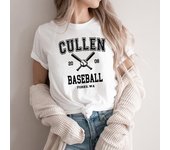 Camiseta Twilight, camiseta Forks, camiseta de béisbol Cullen, camisetas para mujer, camisetas gráficas, ropa de calle, camisetas de manga corta para mujer S negro