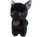 Gato elegante sentado, juguete de peluche de gato negro, longitud total 22 cm (Hecho en Japón) I-6856