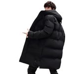 Chaqueta de algodón de invierno para hombre, chaqueta de algodón de talla grande, chaqueta de longitud media M gris