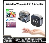 Nuevo adaptador inalámbrico CarPlay/Android Auto para Android iPhone, caja de conectividad para coche, caja inteligente AI con cable a inalámbrica, USB, adaptador Plug and Play universal