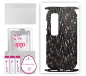 apgo Protective Skin Sticker for the back+sides compatible with Xiaomi Mi 10 Ultra, Full Wrap Film, Foil, Vinyl - Pattern Carbon Black Pixel