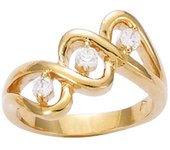 Bague Plaqué Or 'Lucioles' blanc doré - 9 mm 54 oro