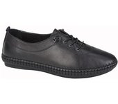 Mod Comfys zapatos casuales de cuero para mujer/señora 8 UK negro