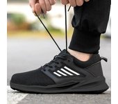 Zapatos de seguridad para el trabajo para hombre, ligeros, indestructibles, con puntera de acero, botas protectoras de seguridad, color negro, talla 36-46 36