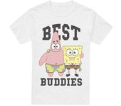 Camiseta de Bob Esponja con los mejores amigos de Patricio Estrella para hombre M blanco