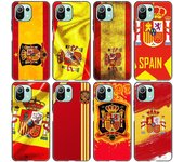 Funda con la bandera del escudo de España para Xiaomi Mi 11 Lite NE 11i 10T 11T Pro A2 A3 Lite POCO F3 M3 M4 C31 X3 Pro NFC GT, color negro Xiaomi Mi A2 Lite