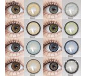 Eyeshare Lentes de contacto de color Lentes de contacto marrones Lentes de contacto azules Lentes de contacto de color cian Lentes naturales grises y negros 1 par 0