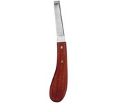 Cuchillo para pezuñas de caballo, herramienta para recortar pezuñas con mango de madera, hoja de acero inoxidable para granja, de un solo filo