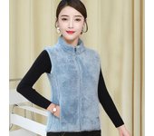Chaleco grueso de lana Coral de doble cara para mujer, chaquetas térmicas sin mangas para otoño e invierno, chaleco para mujer, Tops con pelusa Polar M