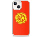 Coque iPhone - Kirguistán - Drapeau - Souple - Multicolore - Compatible iPhone 13 mini