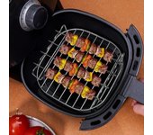 1 Juego de estante para freidora de aire de acero inoxidable 430 con 4 selecciones de carne asada, accesorios para freidora de aire, estante de cocina, accesorios de cocina plata