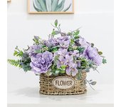 Flores artificiales de seda de peonía, ramo de rosas artesanales, Camelia, flores falsas de plástico, decoración para el hogar y la boda blanco