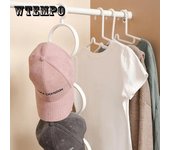 Estante para sombreros colgante sin uñas Dormitorio Perchero Puerta multifuncional Estante trasero Estante para sombreros montado en la pared Estante de toallas creativo Estante de bufanda 1pc blanco