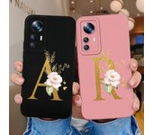 Para Xiaomi 11T 12T 11X Pro 12 Lite 12S Pro Ultra 13 Lite Funda mate a prueba de golpes Líquido Suave Silicona Letras de flores para Xiaomi Shell Parachoques Xiaomi Mi 11T