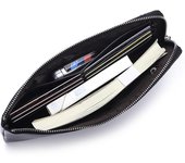Carteras de moda para hombre, estilo clásico, tarjetero, monedero para hombre, cremallera de calidad, gran capacidad, grande, para teléfono móvil, billetera de lujo de marca para mí café