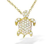 Les Trésors De Lily [L7065] - Collar chapado en oro 'Tortuga' en oro blanco - 15x10 mm oro