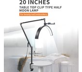 Luz de vídeo LED de escritorio de 37W Luz de relleno en forma de media luna Luz bicolor 3200K-5600K Regulable 10 EU Plug negro
