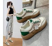 Zapatos vulcanizados para mujer, mocasines deportivos de otoño e invierno, zapatillas cómodas para caminar, zapatos casuales con cordones y suela gruesa para mujer 39 verde