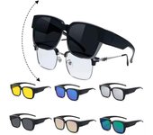 Nuevas gafas de sol polarizadas de moda que cubren la miopía, gafas graduadas, portátiles, para hombres y mujeres, gafas vintage para pescar y conducir plata