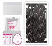 apgo Protective Skin Sticker for the back+sides compatible with Apple iPhone 8, Full Wrap Film, Foil, Vinyl - Pattern Carbon Black Pixel