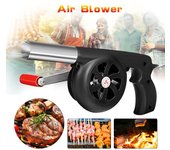 Cocina al aire libre Ventilador de barbacoa soplador de aire manivela ventilador soplador de aire parrilla Picnic estufa de Camping Accesorios negro