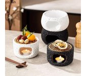 Vajilla de cemento con textura de roca creativa, arte en hierro, plato aislante para restaurante, plato de postre, plato de sushi, vajilla especial.