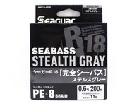 Línea de PE Seaguar R18 Seabass 200 m Tamaño 0,6 11 lb Gris Stealth (8283) gris